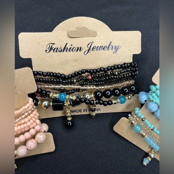 Fashion Jewelry Multicolor Beaded Bracelet Trio - Picture 4 of 5
